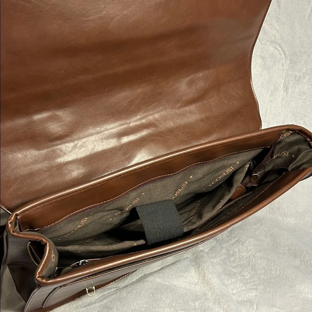 Ecosusi Women’s Brown Vegan Leather Bow Briefcase/ Laptop Bag / Backpack